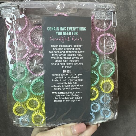 Conair Brush Rollers Tight Bouncy Curls Hair Rollers Assorted 36 PC & Picks 2019 - Picture 5 of 7